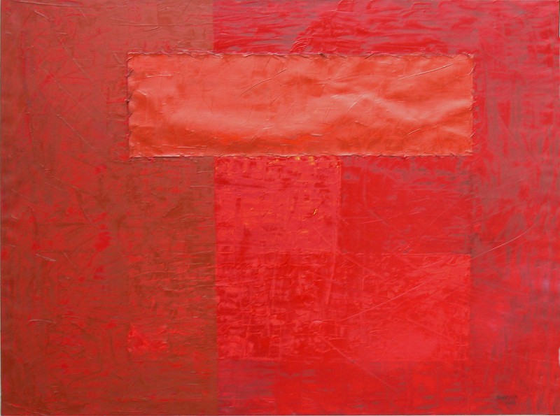 Color Field: The Golden Ratio in red, 200 x 150 cm