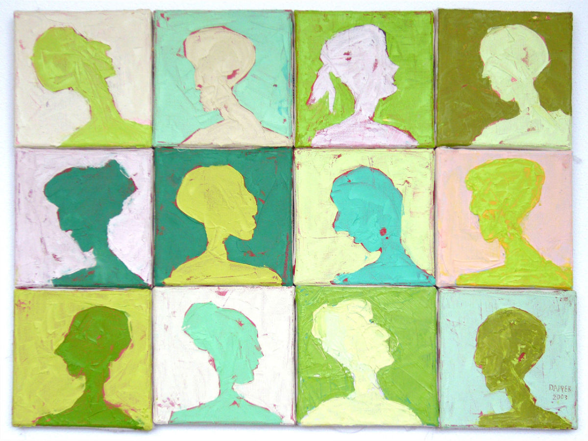 Profile painting: 12-tych green
