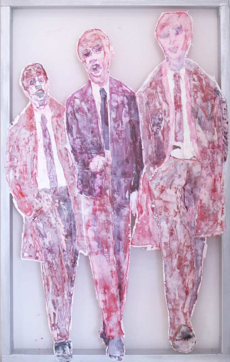 Transparent painting: Suits in red