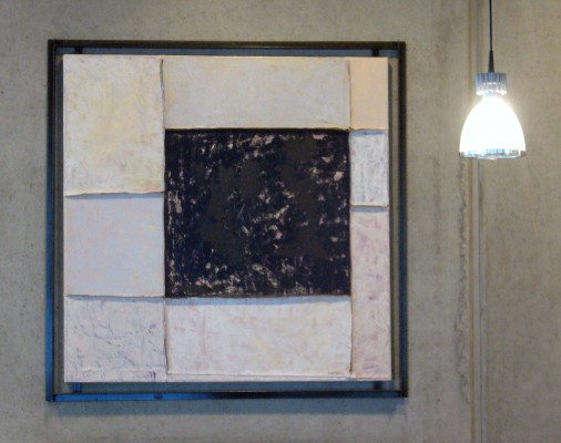 Color Field: Mondriaan in black, white and gray (large), 110 x 110 cm